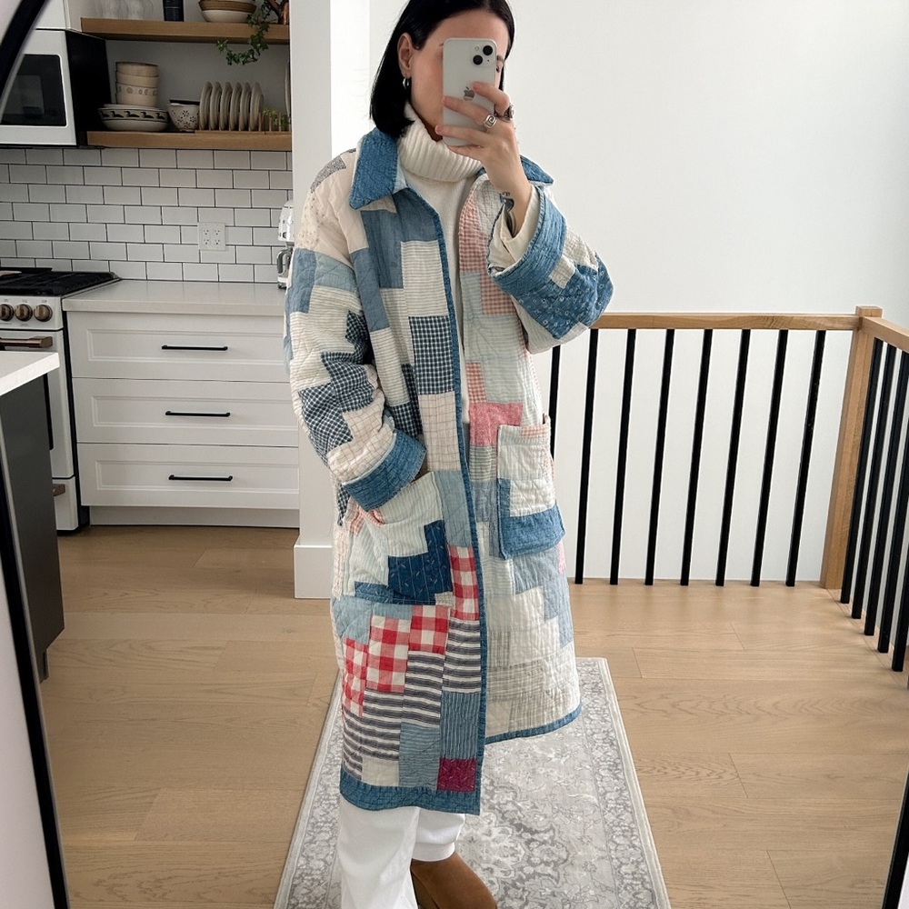 Quilted Coat Jacket Upcycled